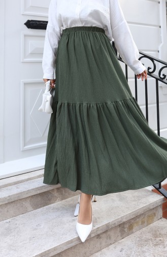 Relaxte Rok Met Elastische Tailleband 0227C-05 Khaki 0227C-05