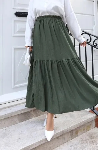 Jupe Coupe Décontractée Avec Taille élastique 0227C-05 Kaki 0227C-05