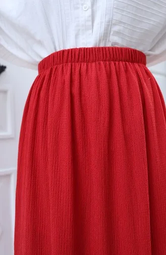 Jupe Rouge à Taille élastique Et Coupe Décontractée 0227C-06 0227C-06
