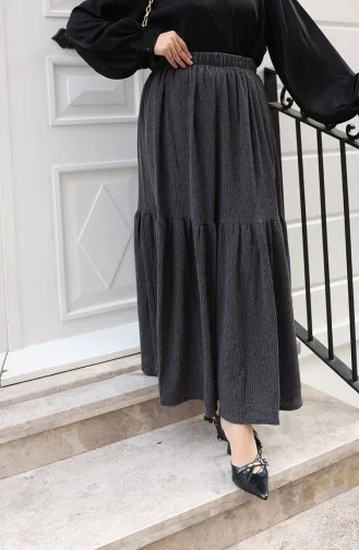 Jupe Coupe Décontractée à Taille élastique 0227C-07 Anthracite 0227C-07