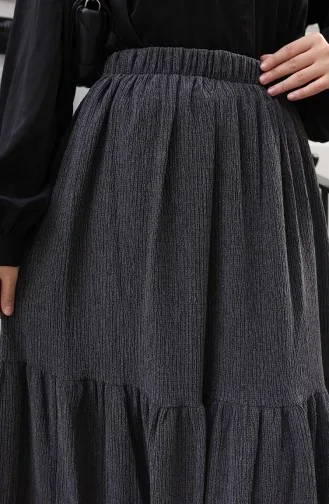 Jupe Coupe Décontractée à Taille élastique 0227C-07 Anthracite 0227C-07