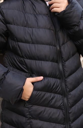 Doudoune à Capuche Zippée Grande Taille 0224-01 Noire 0224-01