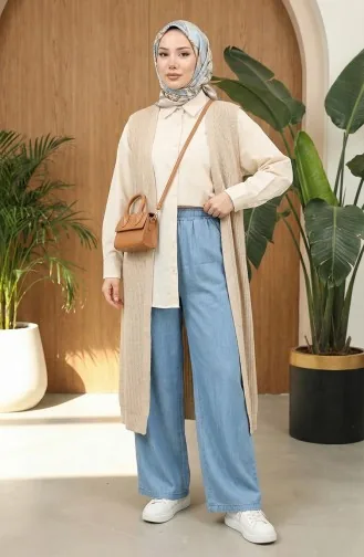 Elastic Waist Tencel Trousers 0697-01 Light Blue 0697-01