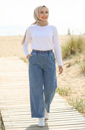 Pantalon Jeans Taille Elastique 1793O-01 Bleu 1793O-01