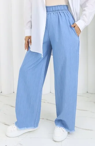 Tencel Fabric Elastic Waist Jeans 5827-01 Light Blue 5827-01