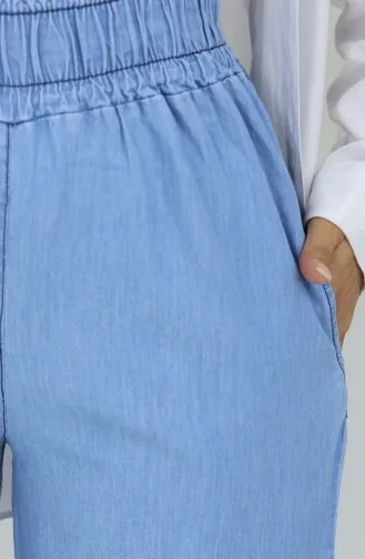 Tencel Fabric Elastic Waist Jeans 5827-01 Light Blue 5827-01