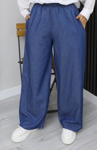 Tensel Beli Lastikli Kot Pantolon 7568-07 Koyu Lacivert