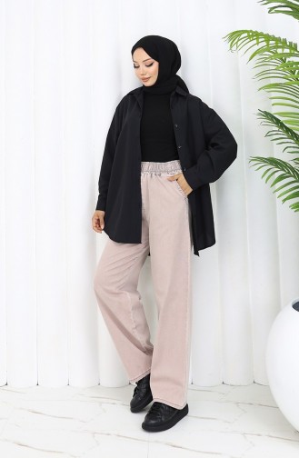 Pantalon Jeans Taille Elastique 9633-03 Poudre 9633-03