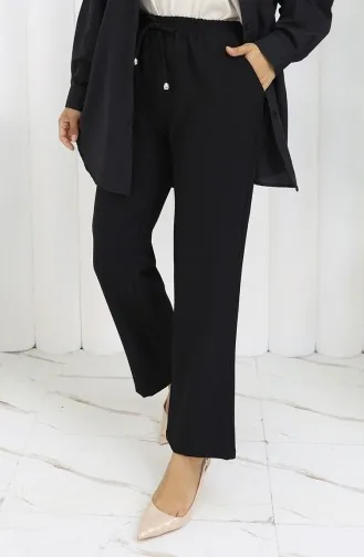 Pantalon à Poches Et Taille élastique 0118-01 Noir 0118-01