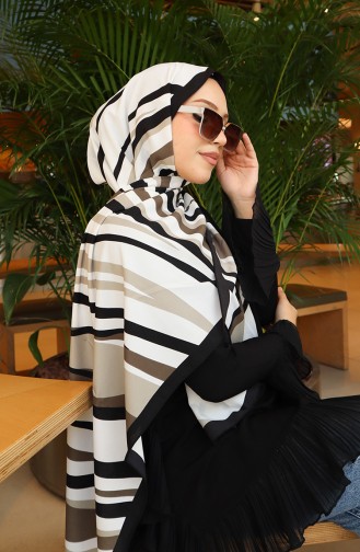 Patterned Capri Shawl 70339-01 Black Mink 70339-01