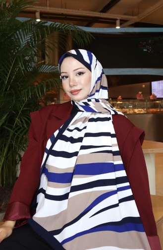 Patterned Capri Shawl 70339-03 Navy Blue Saxe 70339-03