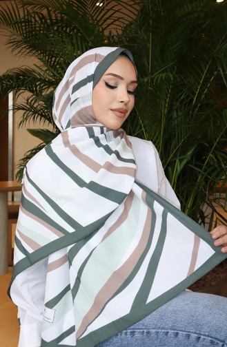Patterned Capri Shawl 70339-04 Almond Green Mink 70339-04