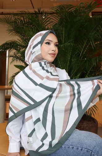 Patterned Capri Shawl 70339-04 Almond Green Mink 70339-04