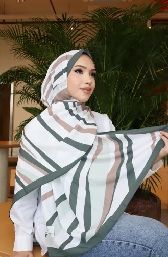 Patterned Capri Shawl 70339-04 Almond Green Mink 70339-04