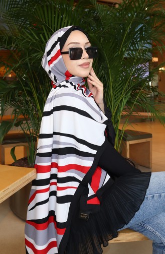 Patterned Capri Shawl 70339-06 Red Black 70339-06