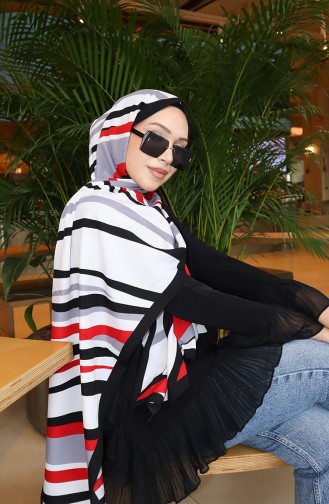 Patterned Capri Shawl 70339-06 Red Black 70339-06