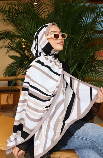 Patterned Capri Shawl 70339-07 Mink Black 70339-07