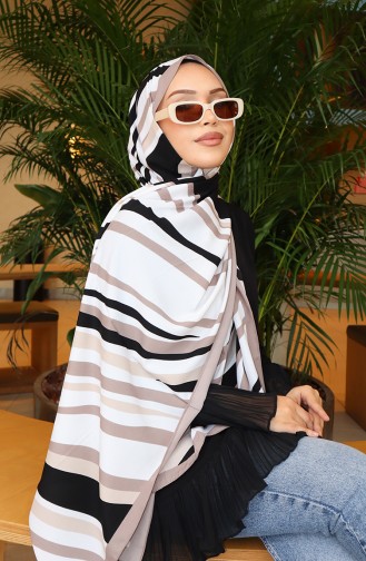 Patterned Capri Shawl 70339-07 Mink Black 70339-07