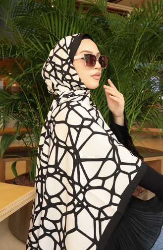Châle Capri à Motif Géométrique 70343-01 Noir Écru 70343-01