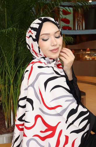 Patterned Capri Shawl 70347-01 Black Red 70347-01