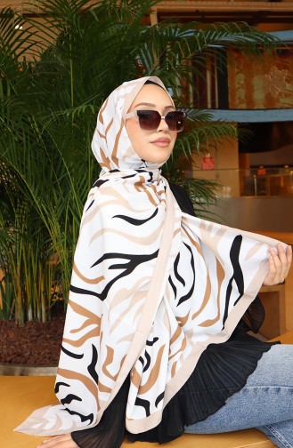 Patterned Capri Shawl 70347-06 Beige Black 70347-06