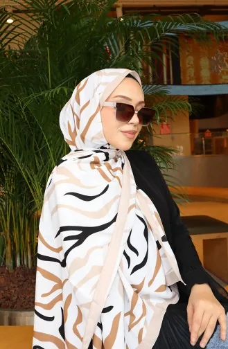 Patterned Capri Shawl 70347-06 Beige Black 70347-06