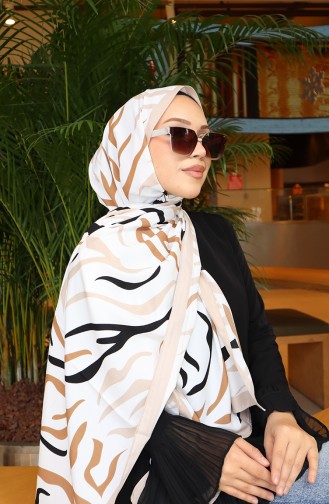 Patterned Capri Shawl 70347-06 Beige Black 70347-06