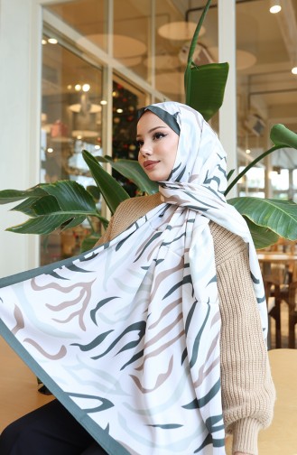 Patterned Capri Shawl 70347-07 Dark Khaki Almond Green 70347-07