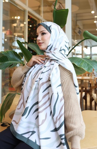 Patterned Capri Shawl 70347-07 Dark Khaki Almond Green 70347-07