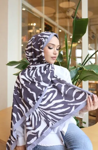 شال كابري بنقشة حمار وحشي 70348-02 رمادي أنثراسيت 70348-02