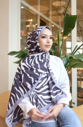 شال كابري بنقشة حمار وحشي 70348-02 رمادي أنثراسيت 70348-02