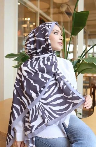 شال كابري بنقشة حمار وحشي 70348-02 رمادي أنثراسيت 70348-02