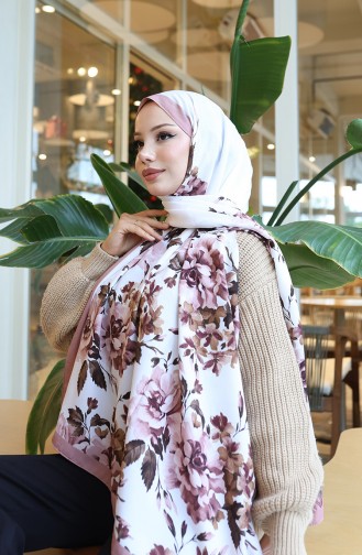 Capri-Schal Mit Blumenmuster 70349-04 Puderbraun 70349-04