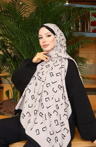 Gemusterter Capri-Schal 70350-01 Schwarzer Nerz 70350-01