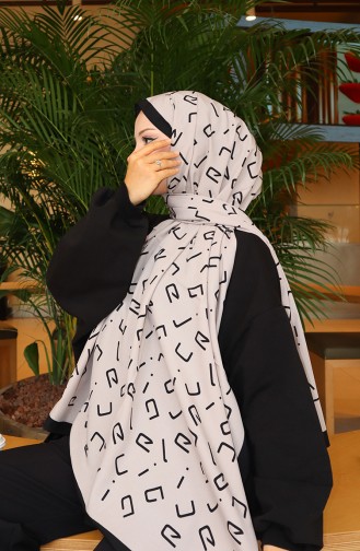 Patterned Capri Shawl 70350-01 Black Mink 70350-01