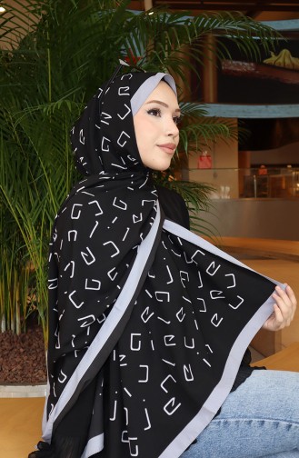 Patterned Capri Shawl 70350-05 Black Gray 70350-05