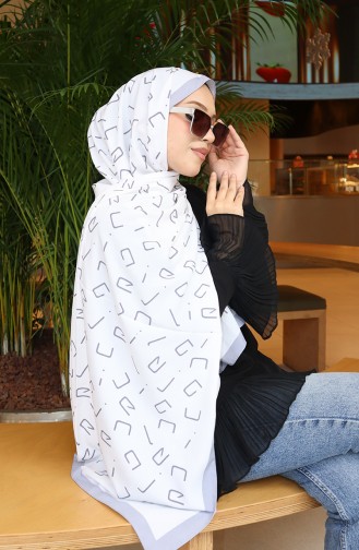 Patterned Capri Shawl 70350-06 Gray Ecru 70350-06