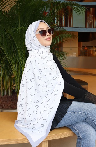 Patterned Capri Shawl 70350-06 Gray Ecru 70350-06