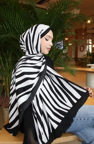 شال كابري منقوش 70354-01 أسود بيج 70354-01