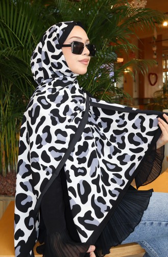 Patterned Capri Shawl 70355-01 Black Gray 70355-01