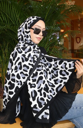 Patterned Capri Shawl 70355-01 Black Gray 70355-01