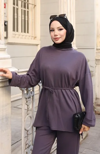 Ensemble Deux Pièces Tunique Et Pantalon En Tissu Oysho 2191-01 Anthracite 2191-01