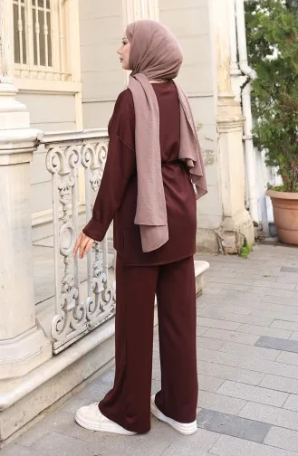 Oysho Stoffen Tuniekbroek Tweedelig Pak 2191-04 Bruin 2191-04