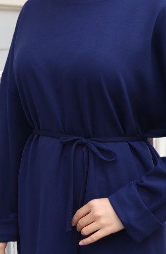 Oysho Fabric Tunic Trousers Two Piece Suit 2191-05 Navy Blue 2191-05