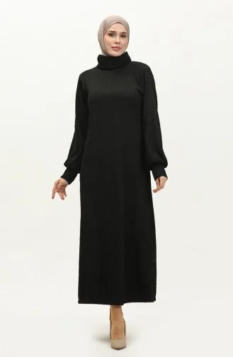 Plain Turtleneck Dress 0196-03 Black 0196-03