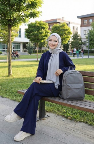 Oysho Fabric Tweedelig Hijabpak 2168-02 Marineblauw 2168-02