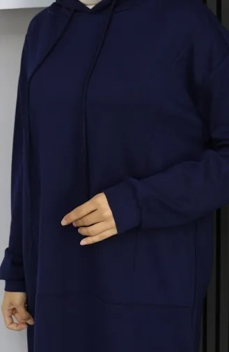 بدلة حجاب من قطعتين من قماش أويشو 2168-02 أزرق داكن 2168-02