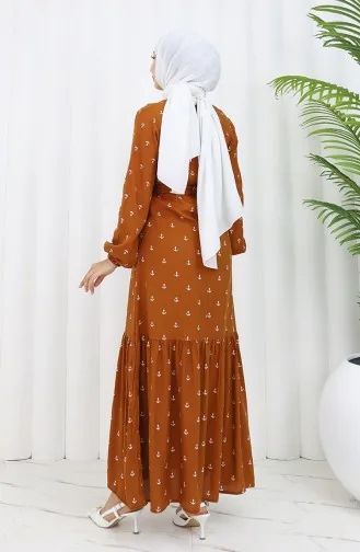 بيرا كابا فستان فيسكوز قطن بتصميم مُطبع 0344-03 طابا 0344-03