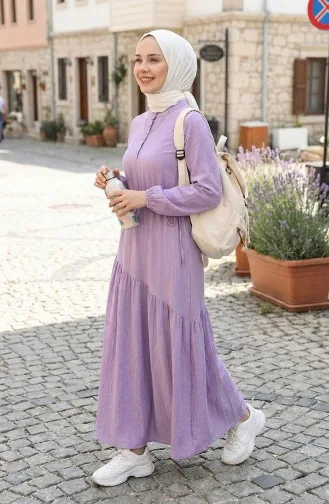 Robe Froncee Nouée Sur Le Côté 0363-01 Lilas 0363-01