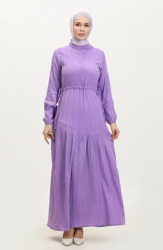 Robe Froncee Nouée Sur Le Côté 0363-01 Lilas 0363-01